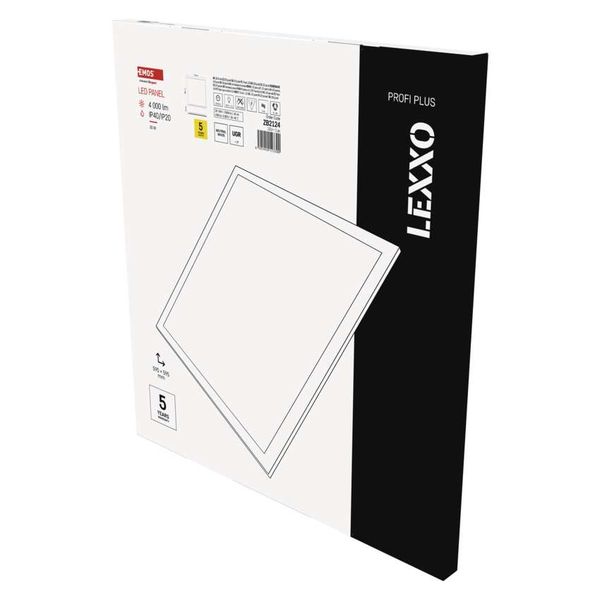 LED panel LEXXO backlit 60×60, recessed, white, 30W UGR neu. white image 1
