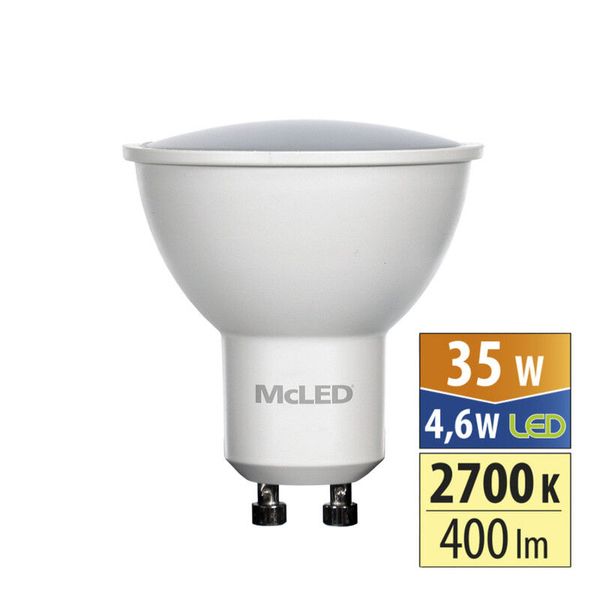 LED bulb GU10, 4.6W, 2700K, CRI80, ex. angle 110°, use 360° 400lm image 1