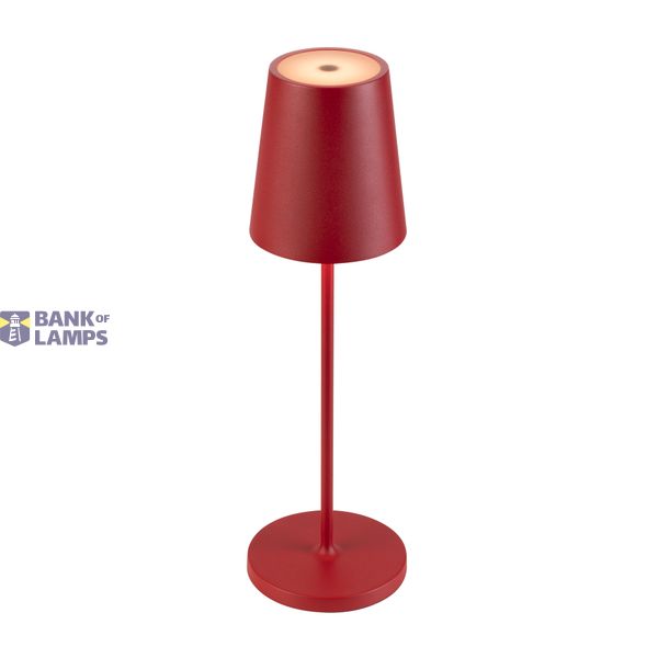 VINOLINA TWO, table lamp, battery-powered, IP65, 2200/2700/3000K, TOUCH, red image 1