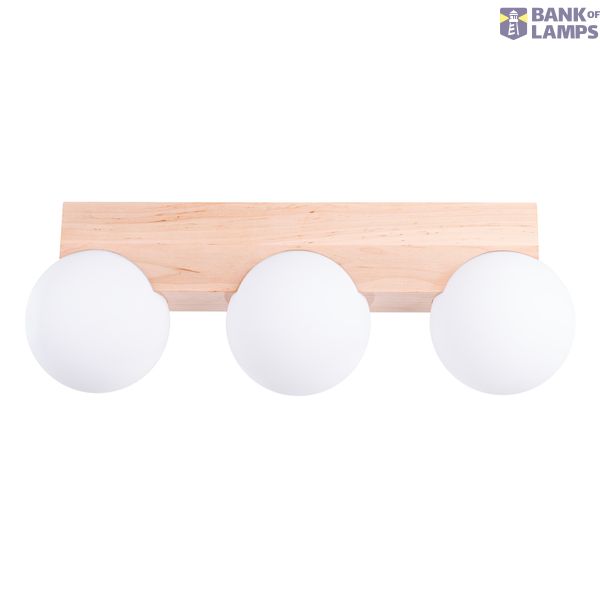 Ceiling lamp BULBO 3 natural wood image 1