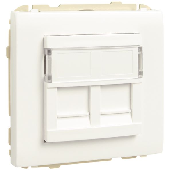 COV RING W/DOUB SUPPORT F/RJ45 CONNECT WHITE image 1