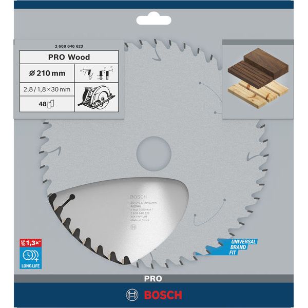 Optiline Wood circular saw blade 210 x 30 x 2,8 mm, 48 image 2