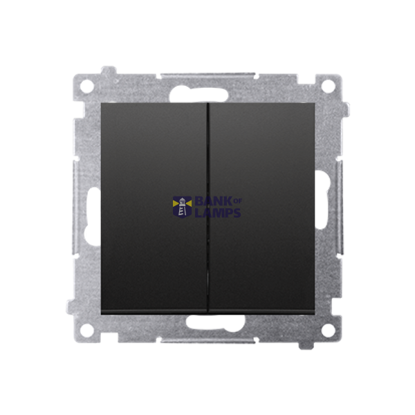 Two gang switch for IP44 version, (module), 10AX, quick connection, black matt image 1