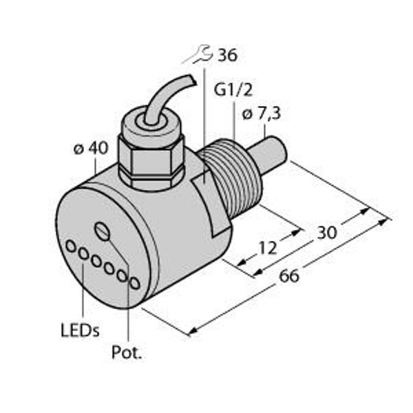 Flow Monitoring Immersion Sensor with Integrated Processor   FCS-G1/2DY-AP8X image 1