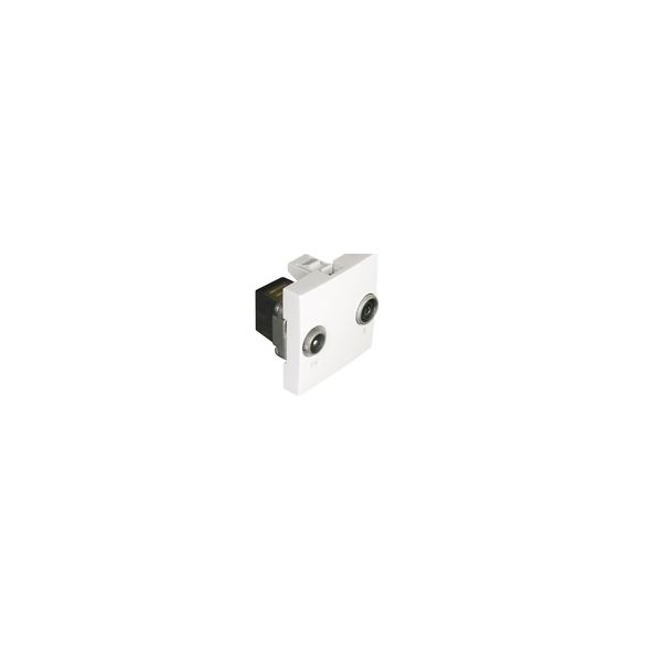 R-TV SOCKET(TERMINAL TYPE) - 2MOD MATTE WHITE image 1