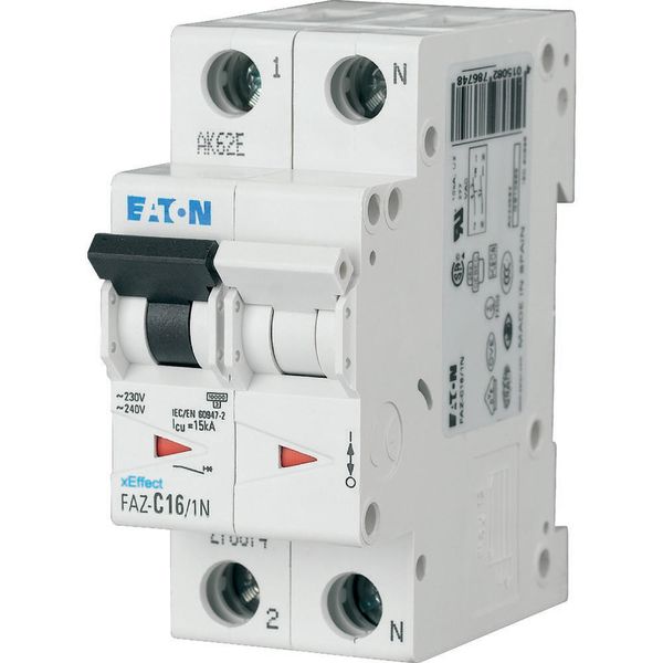 Miniature circuit breaker (MCB), 1 A, 1p+N, characteristic: C, 6 kA image 6