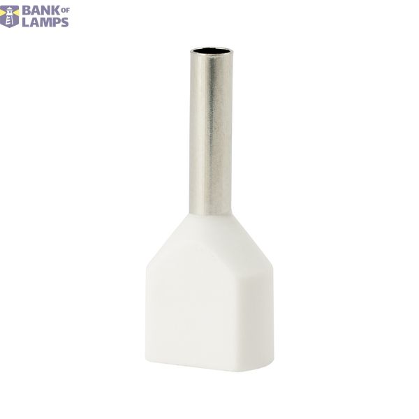 Double insulated sleeve terminal HI 2x0.75/8-bi white, Al/Cu image 1