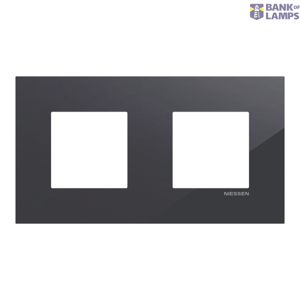 Frame 2-gang / 2+2-modules - Niessen logo - S - Tacteo Black image 1