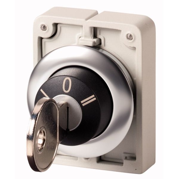 M30I-FWS3 Key-operated actuator, Flat Front, momentary, 3 positions, Key withdrawable: 0, Bezel: stainless steel image 1