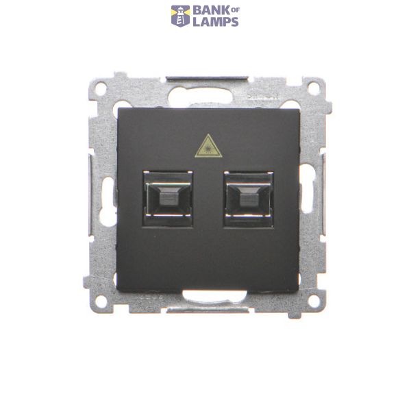 Double fiber optic sockets, black matt image 1