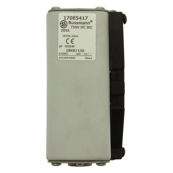 Fuse-link, high speed, 200 A, DC 750 V, size 1, gR, IEC, with indicator, flush end image 8
