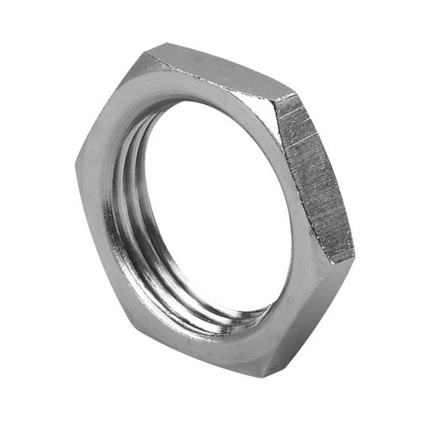 Locknut, nickel-plated brass, M16x1.5 image 1