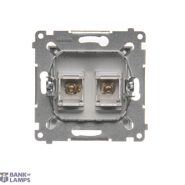 Double intermediate switch with indicator LED light, (module), 10AX, quick connection, cream white/electro white image 1