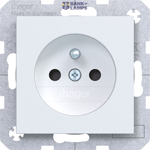 Wall socket earth pin, Safety Plus, plug-in type, A.x/C.x, matte white image 1