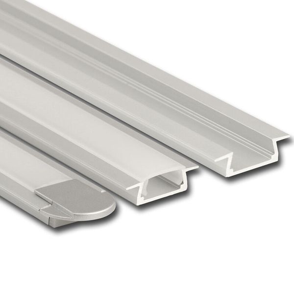 Built-in VR aluminum profile, 22x7 mm, matt diffuser, complete, 2 m image 1