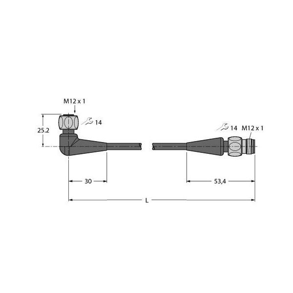 Food & Beverage Hygienic, TPE Extension Cable   WKH4.4-0.6-RSH4.4/TFG image 1