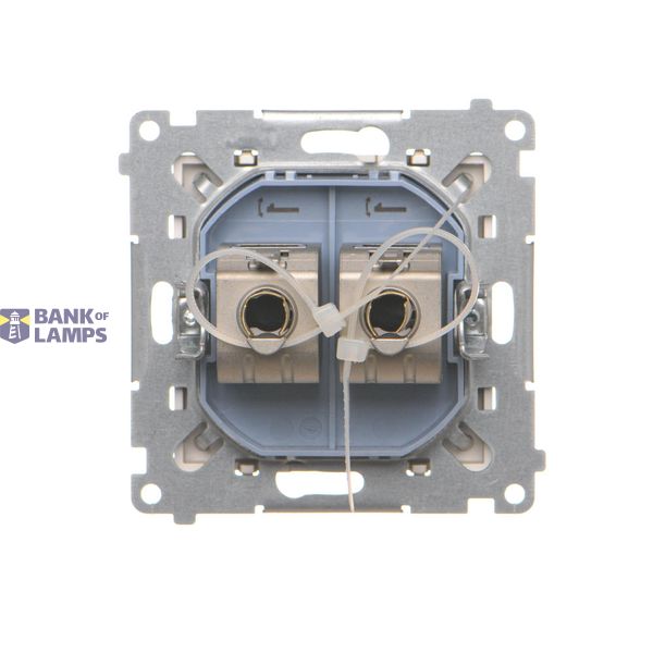 Cover for single socket outlet with earthing IP44 - transparent flap, Silver matt, metalic image 2