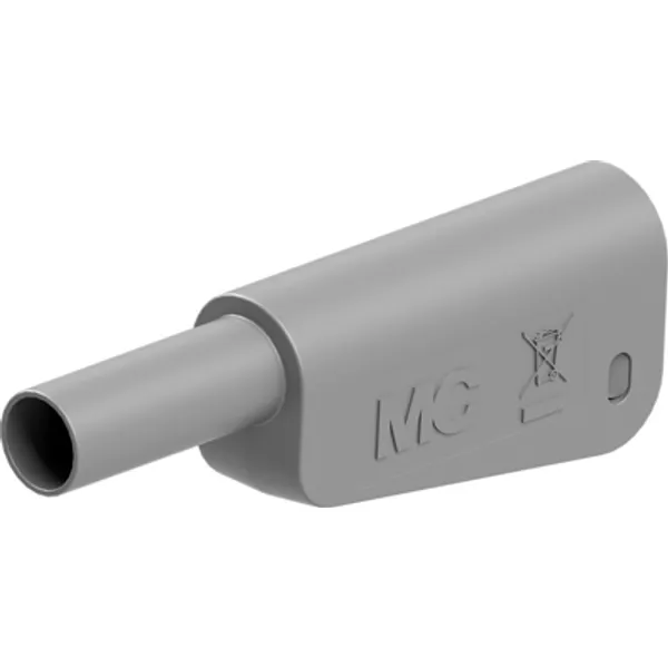 4 mm plug, screw connection, 1.0 mm², CAT II, CAT III, gray, 66.2021-28 image 1