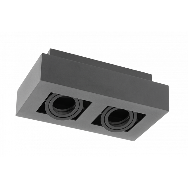 Ceiling fixture ASTER, AC220-240V, 50/60 Hz, GU10, max.20W * 2, IP20, aluminum, double, black image 1