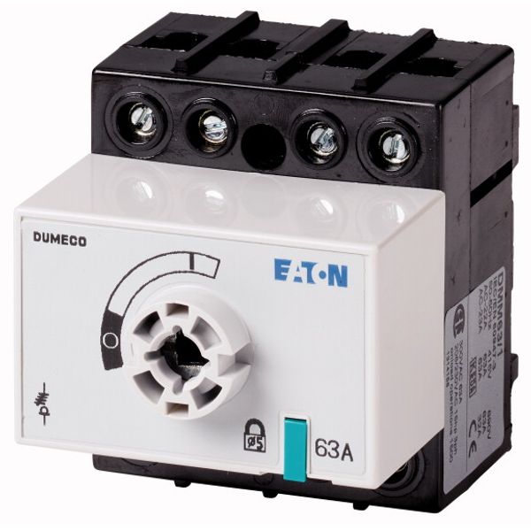 Switch-disconnector, DMM, 63 A, 3P + N (solid), Stop Function optional, Without rotary handle and drive shaft, Vertical connection image 1