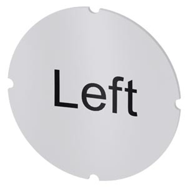 Inscription plate for illuminated pushbutton, round, milky, labeling: Links image 1