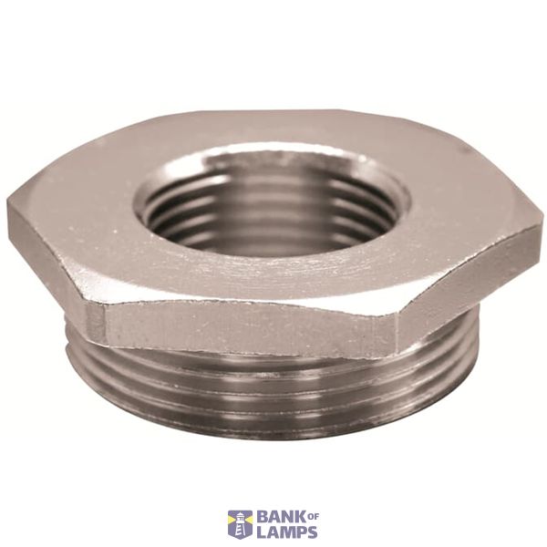 Reducer Hexagonal with O-Ring Nickel Plated Brass M40-M25 Metallic Raw image 1