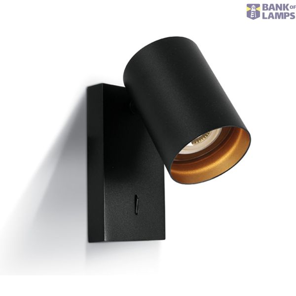 BLACK GU10 10W DARK LIGHT WITH SWITCH image 1