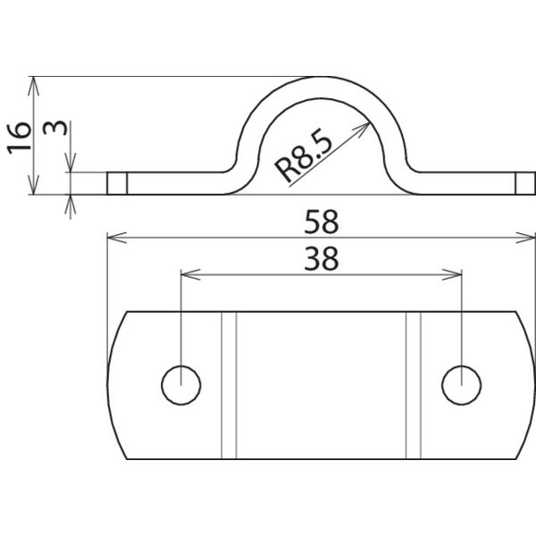 Cleat Al for Rd16 distance of bores 38 mm, 2xM6 image 2