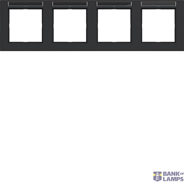 Cover frame 4-way horizontal, text field, A.1, matte night black image 1
