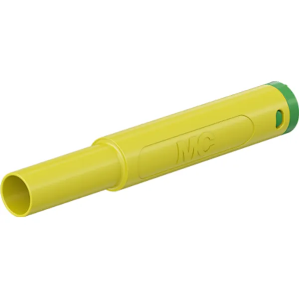 4 mm plug, crimp connection, 2.5 mm², CAT II/CAT III, yellow/green, 66.2046-20 image 1