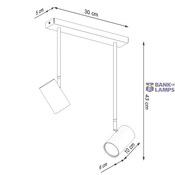 CEILING LAMP NORANO 2 BLACK GU10 2X40W IP20 image 4