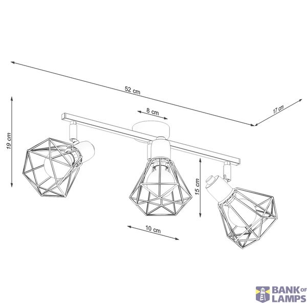 CEILING LAMP ARTEMIS 3 WHITE E14 3X40 IP20 image 3