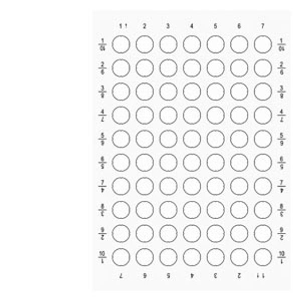 Inscription plates for printing for illuminated pushbutton, milky, without inscription, for self-labeling, 7 sheets A4, image 1