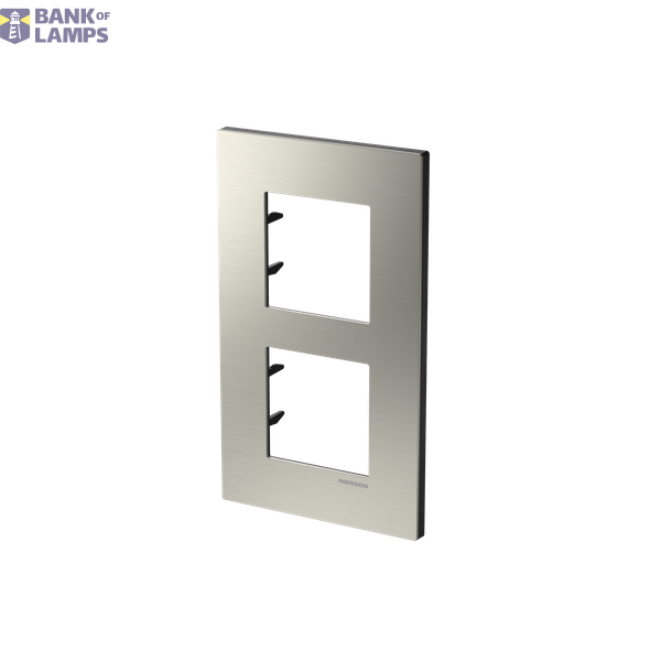 Frame 2-gang / 2+2-modules - Niessen logo - S - Stainless Steel image 2