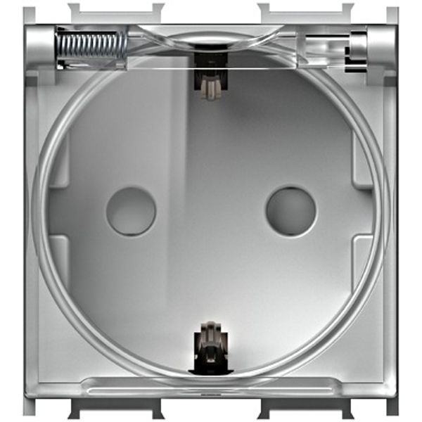 Socket silver, higher protection cover, transparent lid 16A image 1