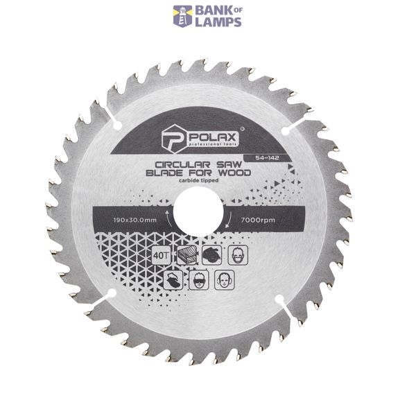 Circular saw blade for wood, carbide tipped 190x30.0/25.4 40Т image 1