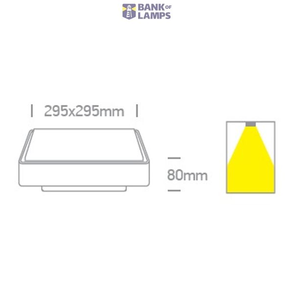 GREY LED PLAFO 15W WW IP65 EMERGENCY 3hrs 230V image 2