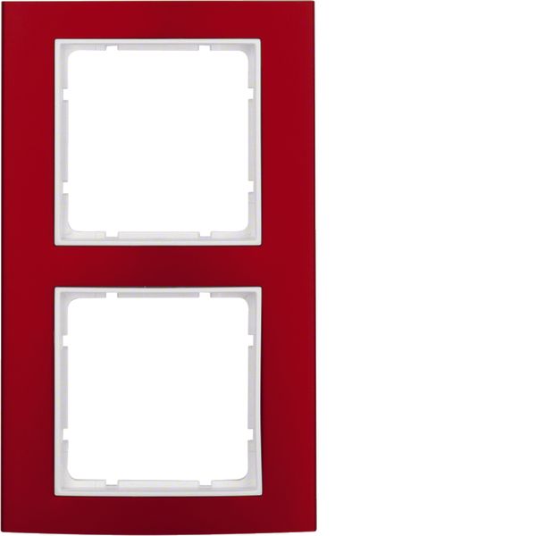 Frame 2gang, B.3, al. red/p. white matt, al. anodised image 1