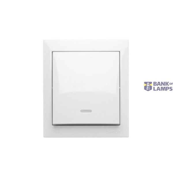 Splash-proof single switch with indicator light, 10AX, white image 1