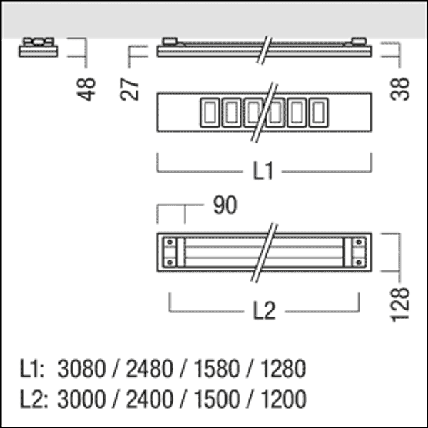 CLEVO MSC 2700-840 L1280 LDO SR SRG - LED surface-mounted luminaire image 2