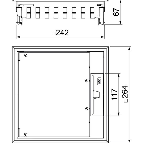 GES9-3B U 7011 Service outlet for universal mounting 264x264x67 image 2