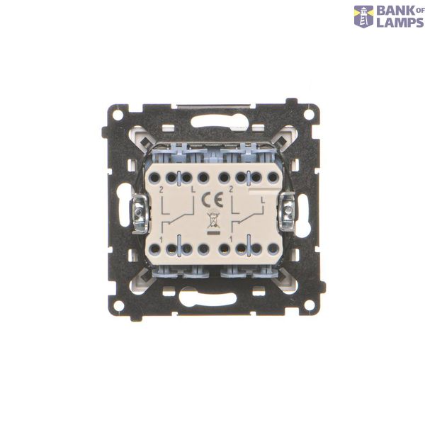 Double intermediate switch without pictogram, (module), Simon 24, IP20, 10AX, white image 1