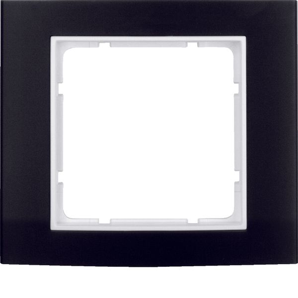 Frame 1gang, B.3, al. black/p. white matt, al. anodised image 1