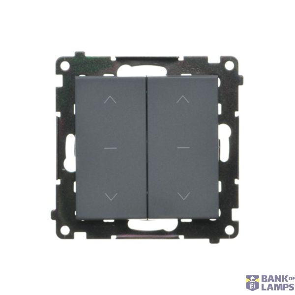 Double roller shutter button (1-0-2), 10A, graphite mat image 1