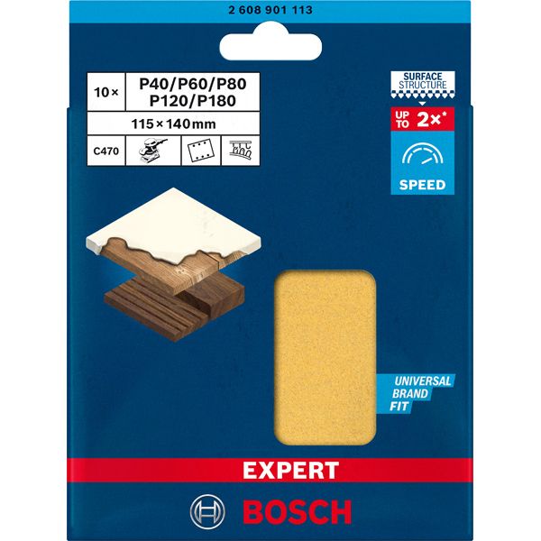 EXPERT C47 Sandpaper Set for Orbital Sanders 115 x 14 mm, G 2x4/2x6/2x8/2x12/2x18 1-pc image 2