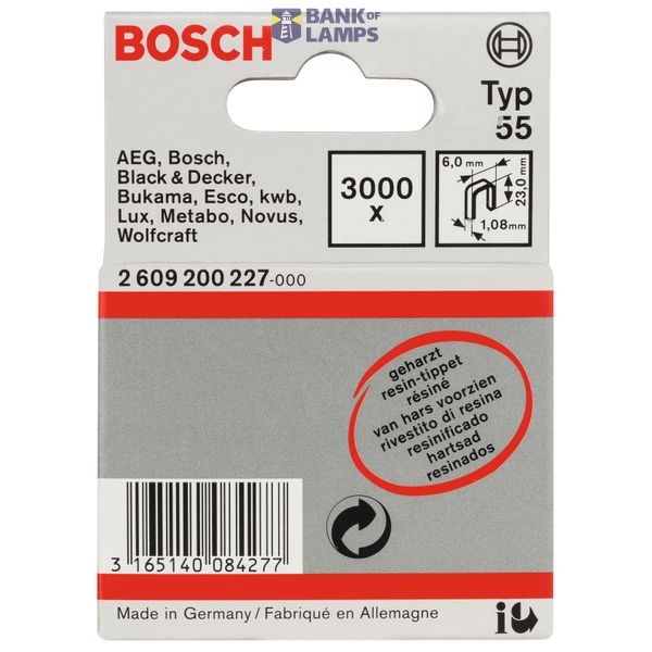 Narrow crown staple, type 55, resin-coated 6 x 1.08 x 23 mm image 2