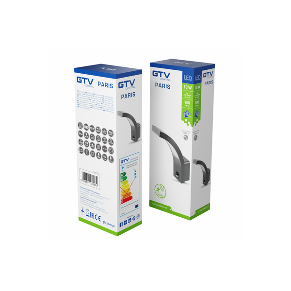 LED facade luminaire PARIS with motion sensor, 10 W, 900 lm, 4000K, IP54, gray image 3