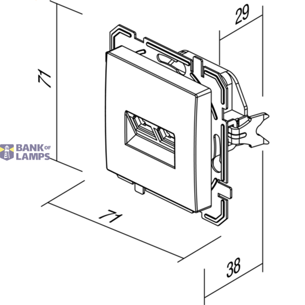 SOCKET CAT5e KS DOUBLE 2x RJ45 8/8 TI XO 4417060 image 3