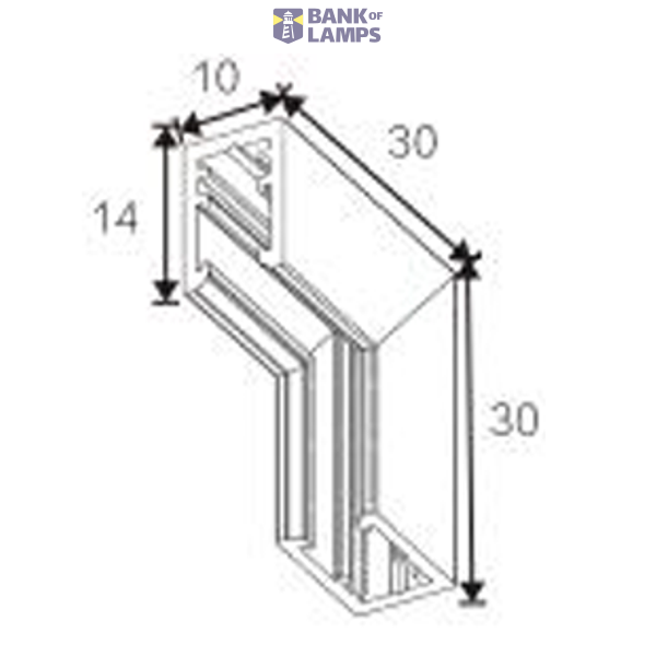Vertical  90° connector, White, Surface mounted image 2