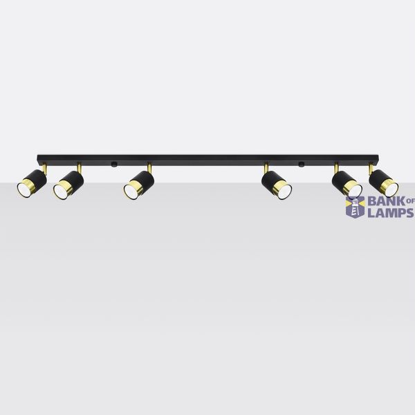 CEILING LAMP NERO 6 BLACK/GOLD GU10 6X40W IP20 image 5